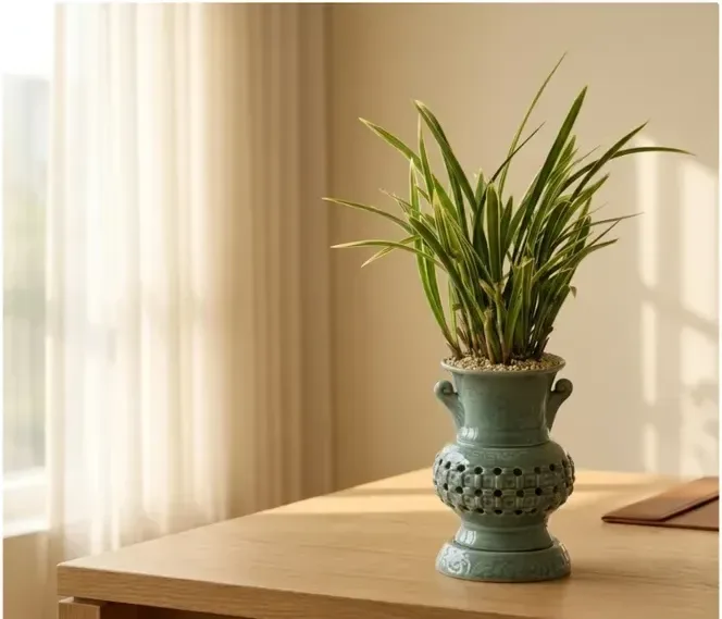 Hwangnyonggeum Cymbidium (Carved Pot)