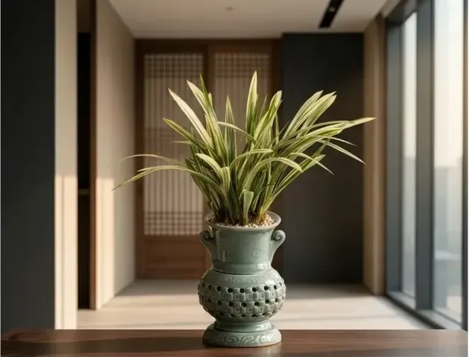 Songhakdo Cymbidium (Carved Pot)
