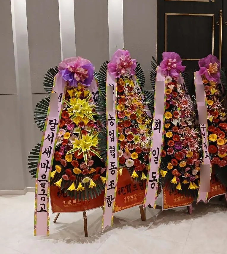 대구 파라다이스컨벤션에 배송한 축하화환 실물 사진 3